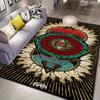Azteken-Sonnen-Teppich für Boho-Wohnzimmer - Lebendiges Stammesdesign, Großer Teppich, Ethnische Heimdekoration Rutschfester Teppich