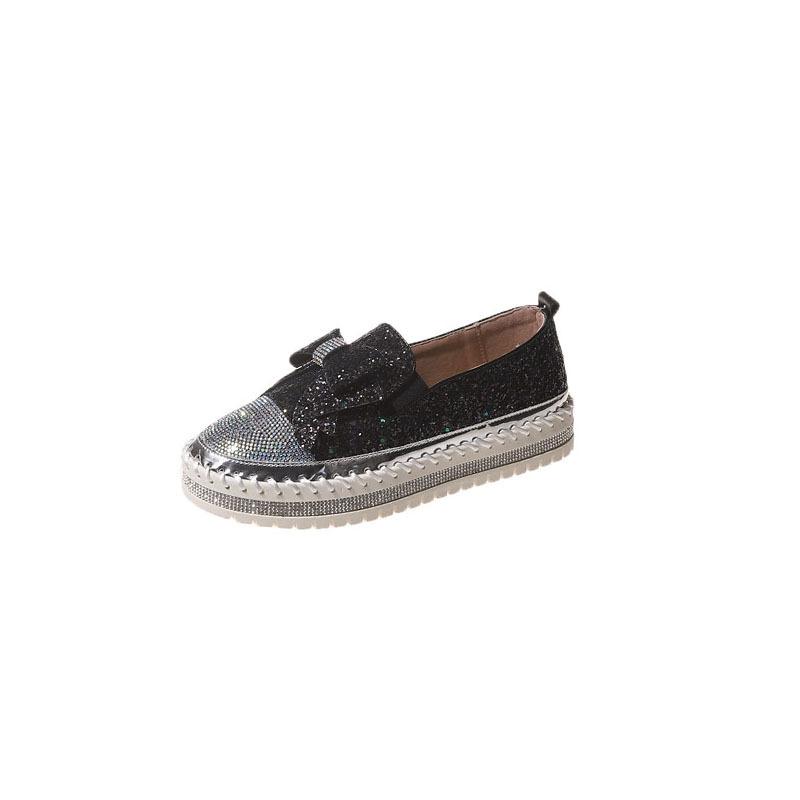 Full of diamonds new single shoes bow accessories large size casual shoes simple fashion sports shoes