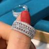 Nieuwe Romantische Trouwringen voor Bruid Vol Schitterende AAA Zirconia Steentjes Mode Contractueel Ontwerp Damesringen Luxe Sieraden 2022