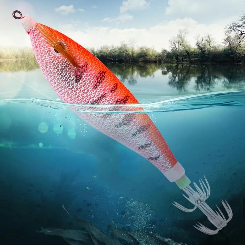 8pcs 11CM-13G Size Fishing Lure Set Luminous Design Squid Hook Lure Saltwater Fishing