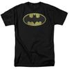 DC Comics - Batman - Retro Bat Logo Distressed - Adult Unisex T-Shirt - Black