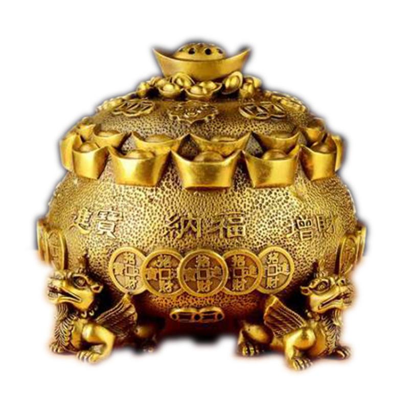 Copper Treasure Bowl Ornament Pixiu Living Room Housewarming Gift Metal Craft