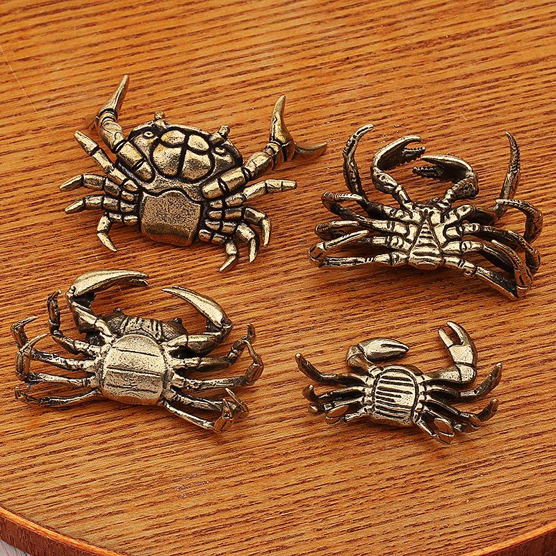 Crab Brass Figure Home Decor Ornaments, Tea Pets, Creative Crafts Collection