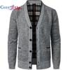 Plus Size Men's Knit V-neck Sweater Cardigan For Spring/autumn, Oversized Fashion Long Sleeve Coat For Males, Men's Clothing