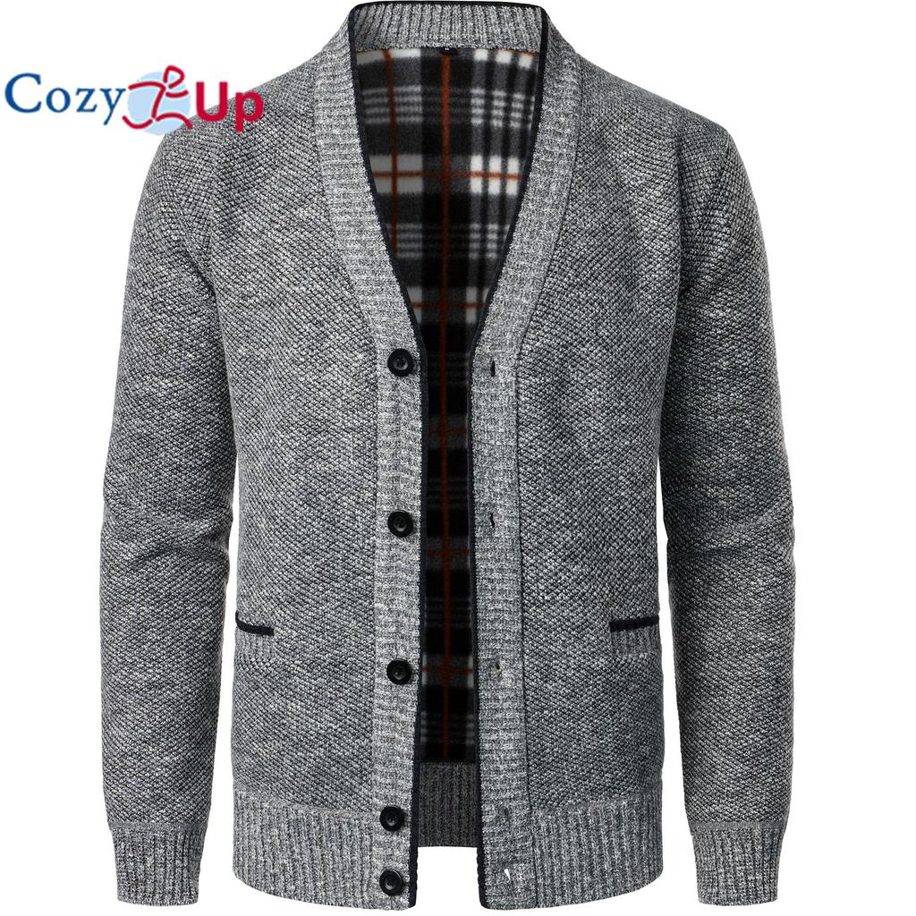 Plus Size Men's Knit V-neck Sweater Cardigan For Spring/autumn, Oversized Fashion Long Sleeve Coat For Males, Men's Clothing