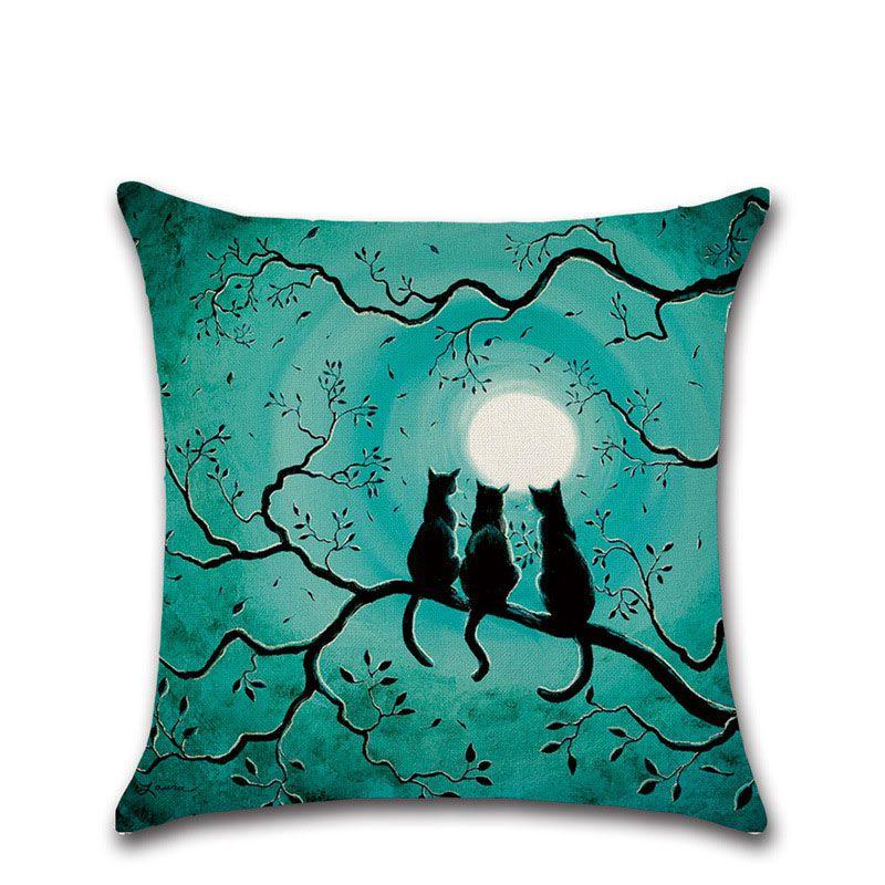 Halloween Parties Orange Pumpkin Pillow Cases With Flax Material For Haunted House Decor