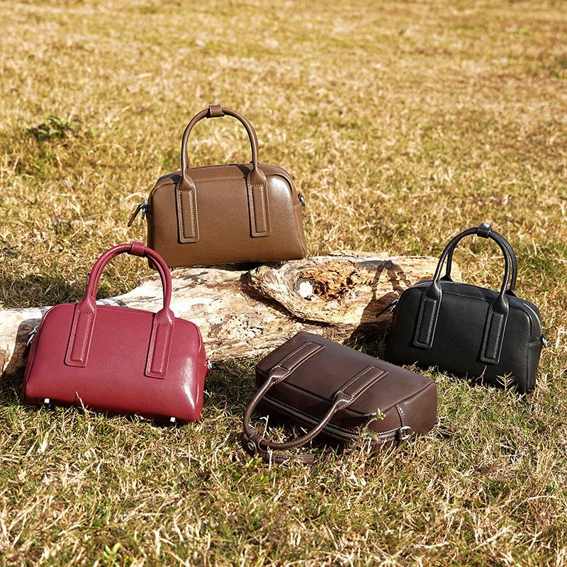 Genuine Leather Women's Bag Autumn/Winter Crossbody Bag Vintage Commuter Handbag Women's Niche Premium Texture Shoulder Bag