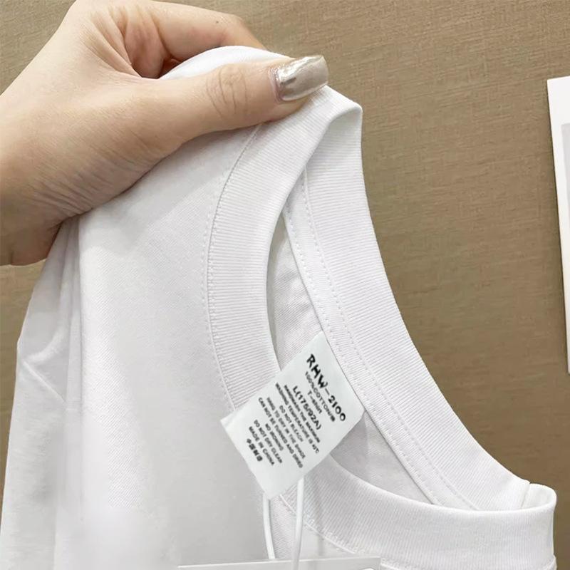 Pure Cotton T-shirt Printed Letters Loose Men's Women's Short Sleeves T-Shirts Women’s