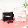 1/12 Dollhouse Miniature Plastic Piano With Stool Dolls House Accessories