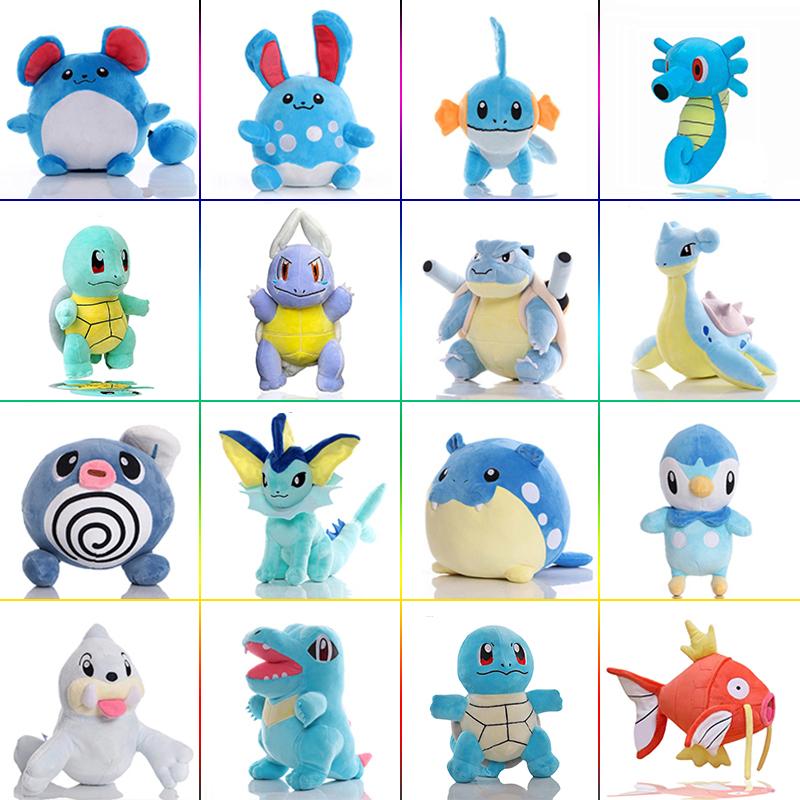 20cm Pokémon Squirtle Marill Pikachu Doll Anime Azumaril Blastoise Poliwag Lapras Spheal Plush Toys Collectible Gifts