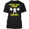 Train Eat Sleep Repeat Weightlifting TShirt Man People Who Engage In Fitness Activities Gift Cotton Graphic T Shirts Camisetas