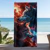 Wolves Printed Beach Towel Thickened Camping Towel Ground Blanket for Outdoor Sports Vacation Swimming Pool Bath Towel