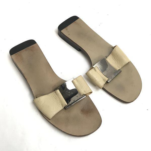 Gucci Flat Sandals Women’s 22.5 Beige Italy Made(USED)