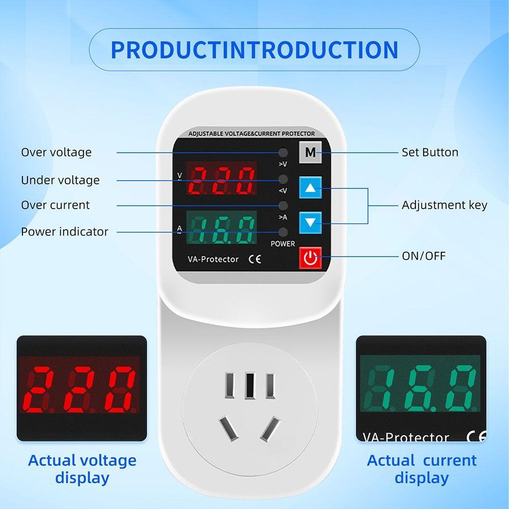 Digital Display Voltage Protector Socket Undervoltage Protector Household Appliances