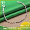 Hot 925 Sterling Silver 20cm 4mm Twisting Rope Chain Bracelets For Woman Fashion Party Engagement Wedding Birthday Charm Jewelry