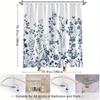 Elegant Blue Watercolor Floral Shower Curtain - Delicate Blooms Foliage Polyester Calm Natural Beauty Botanical Theme