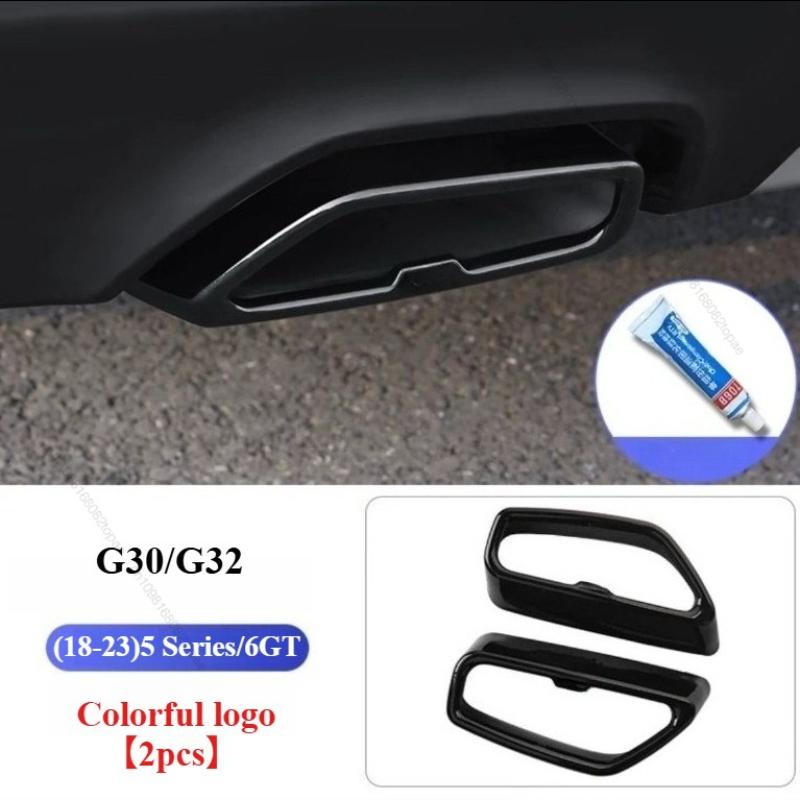 Car Exhaust Muffler Pipe Cover For BMW 3 5 Series X3 X5 G30 G20 G01 G02 G05 G07 6GT G32 Stainless Steel Tail Pipe Output Frame
