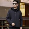 Light Luxury Men's Hooded Jacket Spring and Autumn New Business Casual Jacket Middle-aged Dad Wear Thin Men's Top