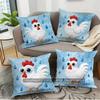 Cute Rainy White Rooster Throw Pillow Covers Pattern Cushion Cover Suitable For Sofa Bedroom Car Pillow Cover