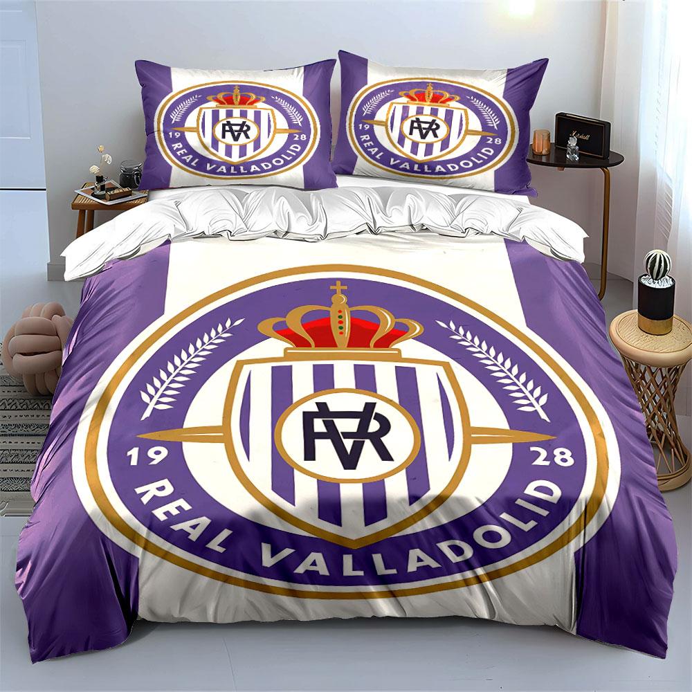 Purple Real Valladolid Logo Bedding Duvet Cover Set Duvet Cover Pillowcases (1*Duvet Cover 2*Pillowcases, Without Duvet Insert)