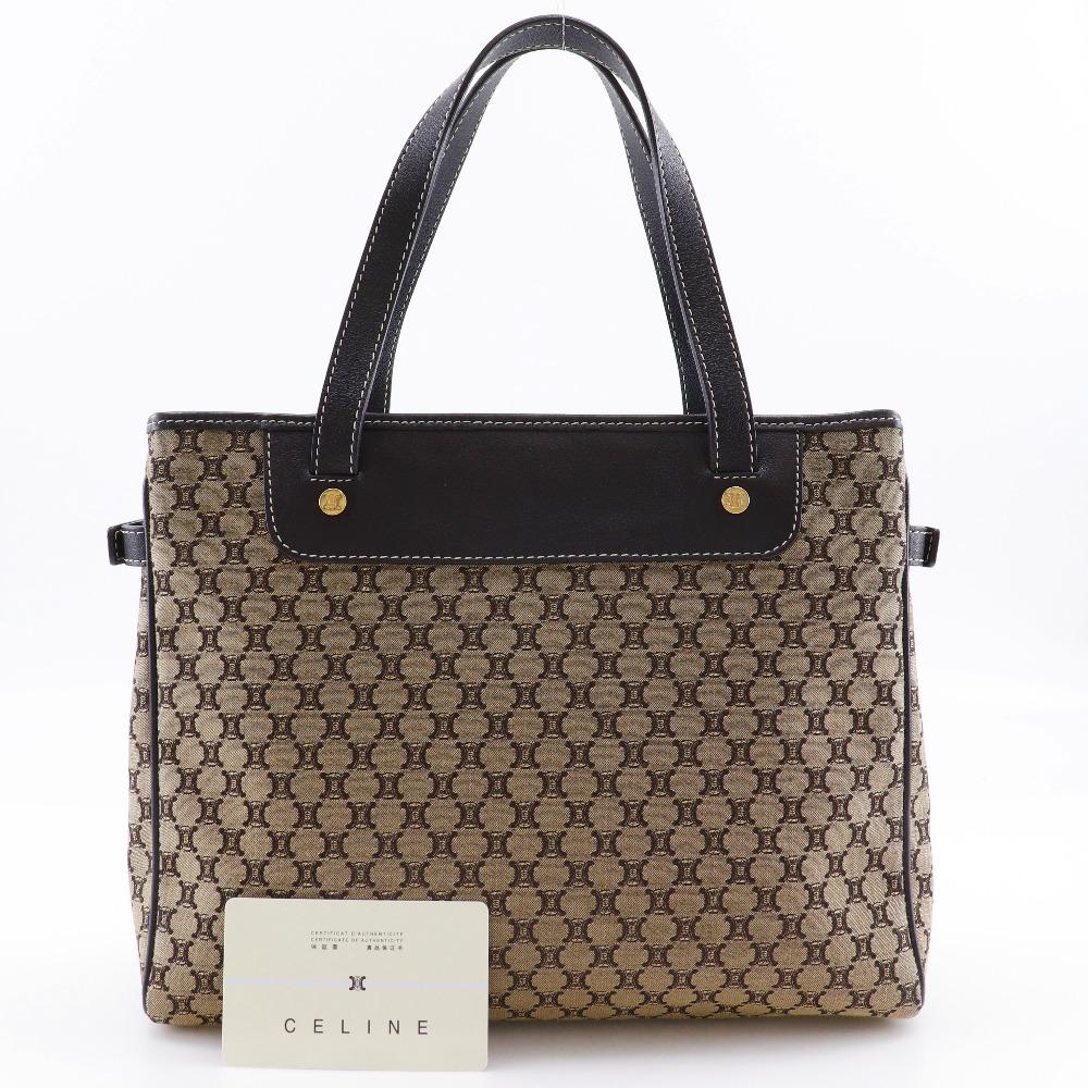 Celine Borsa a mano Macadam Tela marrone/Pelle di vitello Donna Usato