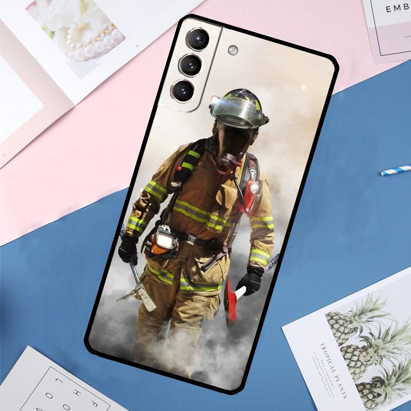Héros Pompiers Étui Pompier Pour Samsung Galaxy S23 S22 S24 Ultra Note 20 S20 S21 FE S9 S10 Note 10 Plus Coque Arrière