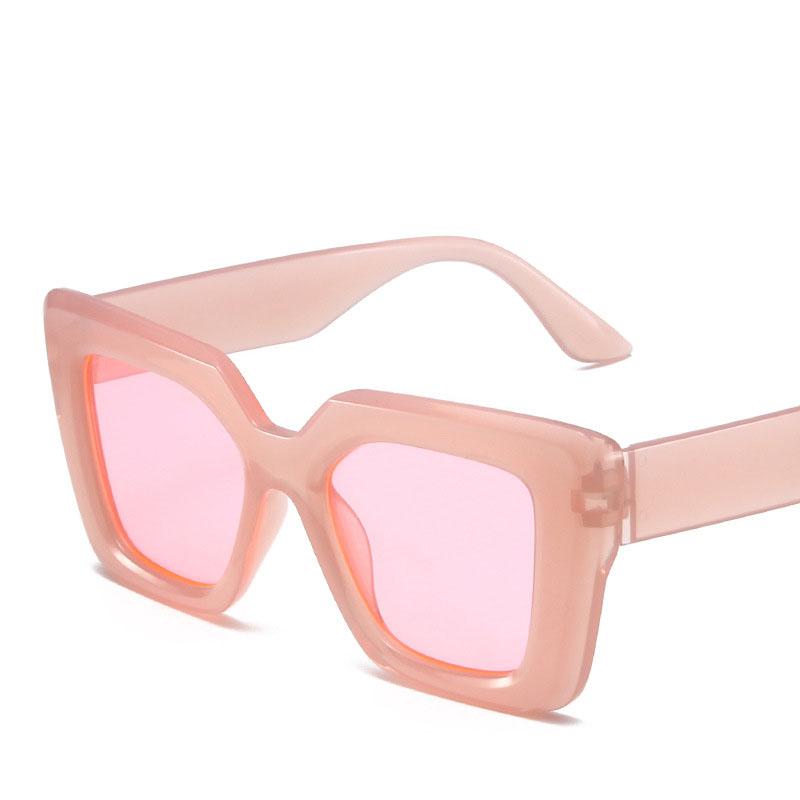 Retro Vierkante Cat Eye voor Vrouwen Mode Brillen Oversized Eenvoudige Grote Vrouwen Grote Zonnebrillen Dikke Dikke Tinten