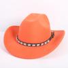 Popular European and American Fashion OL Style One-word Cowboy Hat Men's and Women's High-end Top Hat Jazz Hat Felt Hat