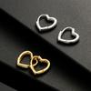Fashion Jewelry Gift Heart Shaped S925 Studs Hoop Earrings Hypoallergenic