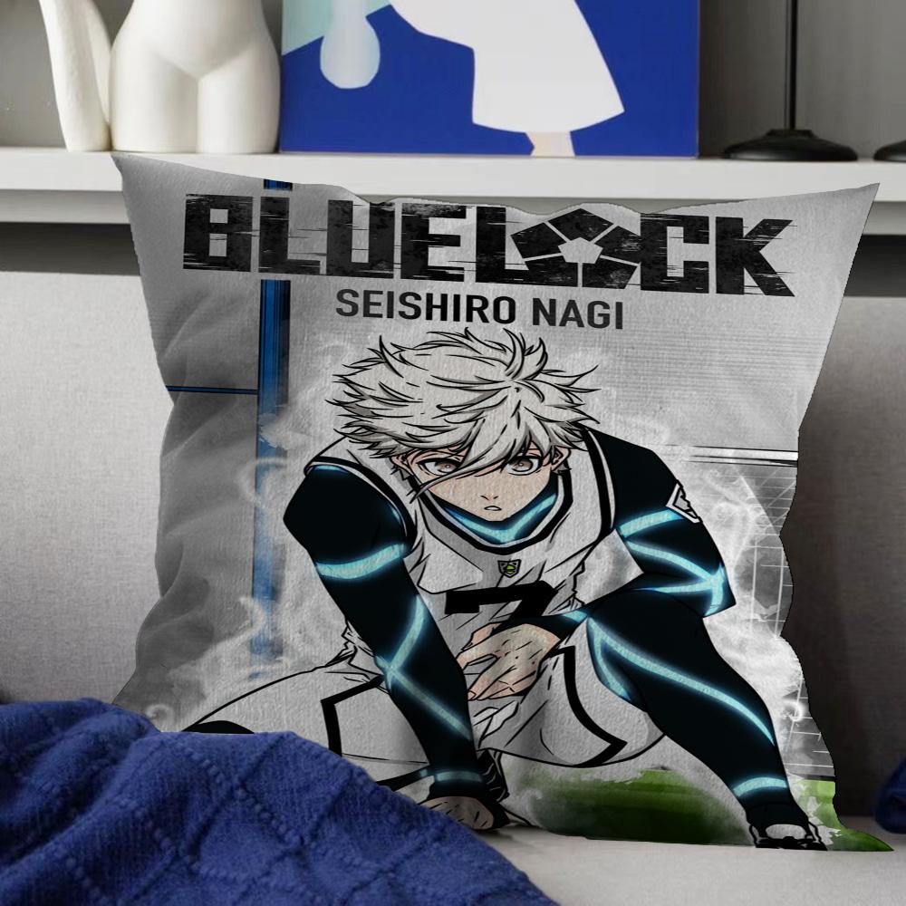 Blue Lock Anime Pillowcase toon Gift Cushion Cover Bedroom Home Sofa Chair Seat Decor pillow case