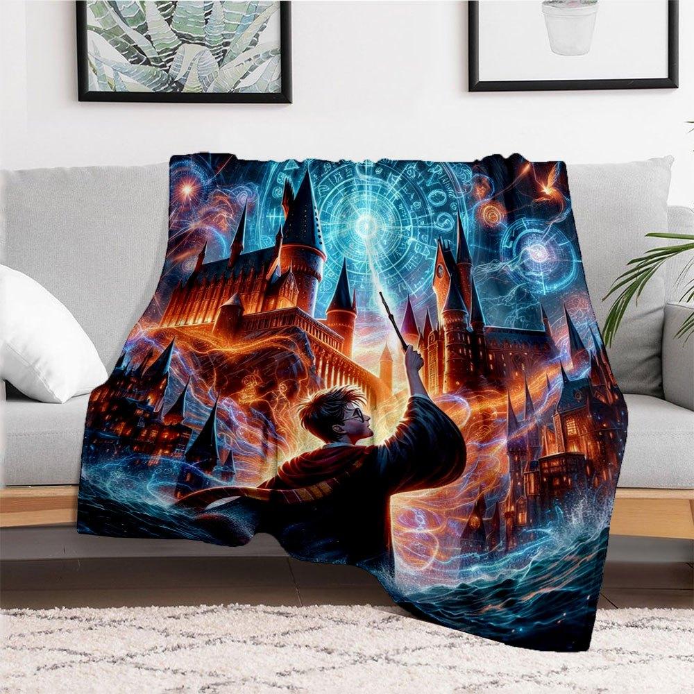 Magia di Hogwarts: La Coperta-Poster Definitiva del Mondo Magico Coperta in Flanella per Divano, Letto, Viaggio, Campeggio, Ufficio, Divano, Sedia