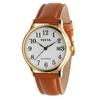 Klefer Analog Waterproof Watch with Leather Brown TE-AM243-WTG Men's Strap,
