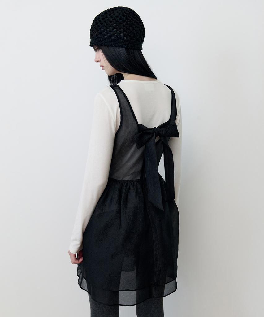 Lora Lora Organza Ribbon Mini Onepiece Black
