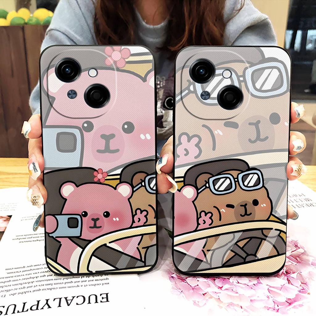 Custodia per Telefono Carina per Coppia per Tecno POP9 4G/Spark GO 1/GO1S/KL4 Avvolgimento Completo Protettiva Anti-urto Resistente allo Sporco Graffiti TPU