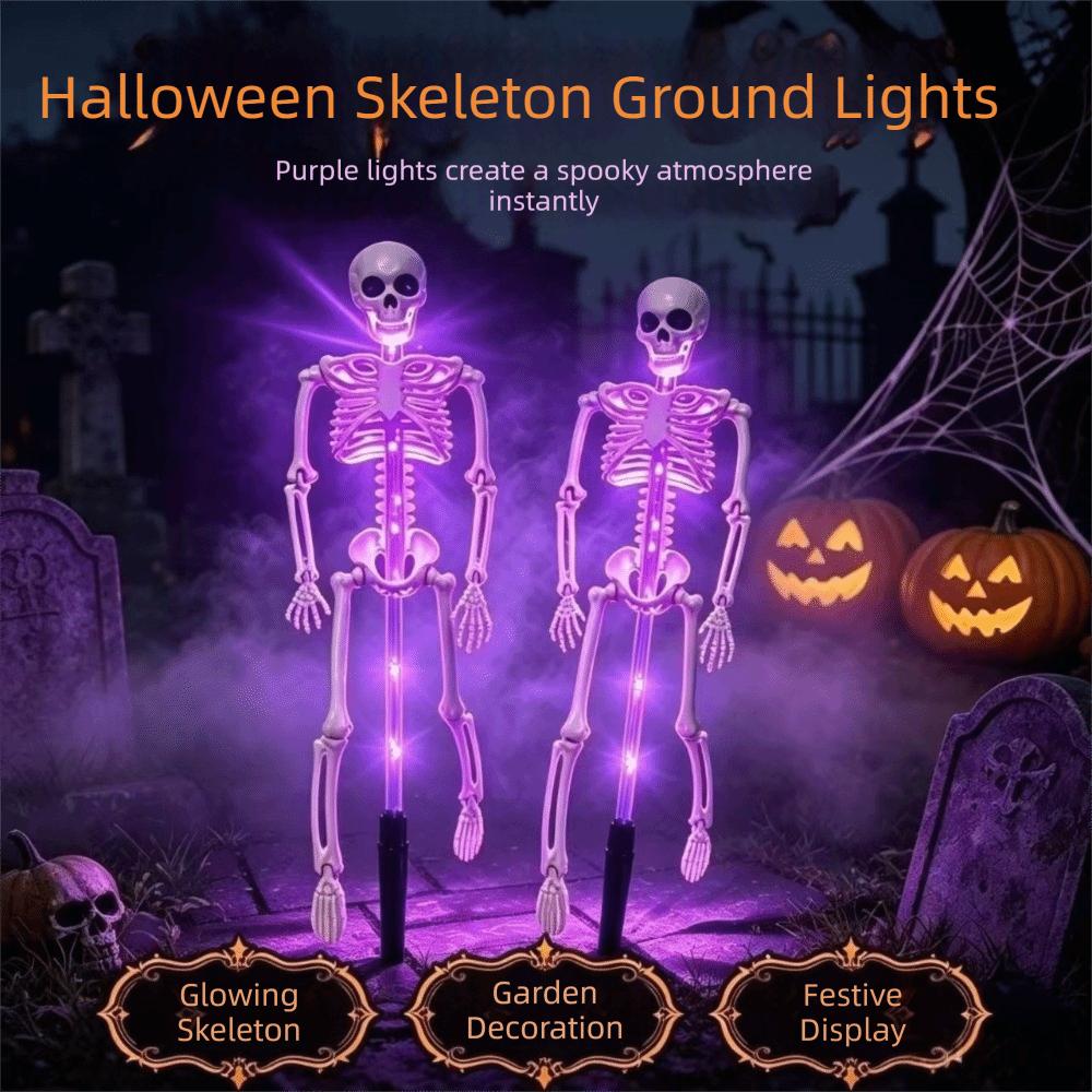 Solar Powered Halloween Skeleton Yard Stake Skeleton LED Lamp Lawn and Flower Beds