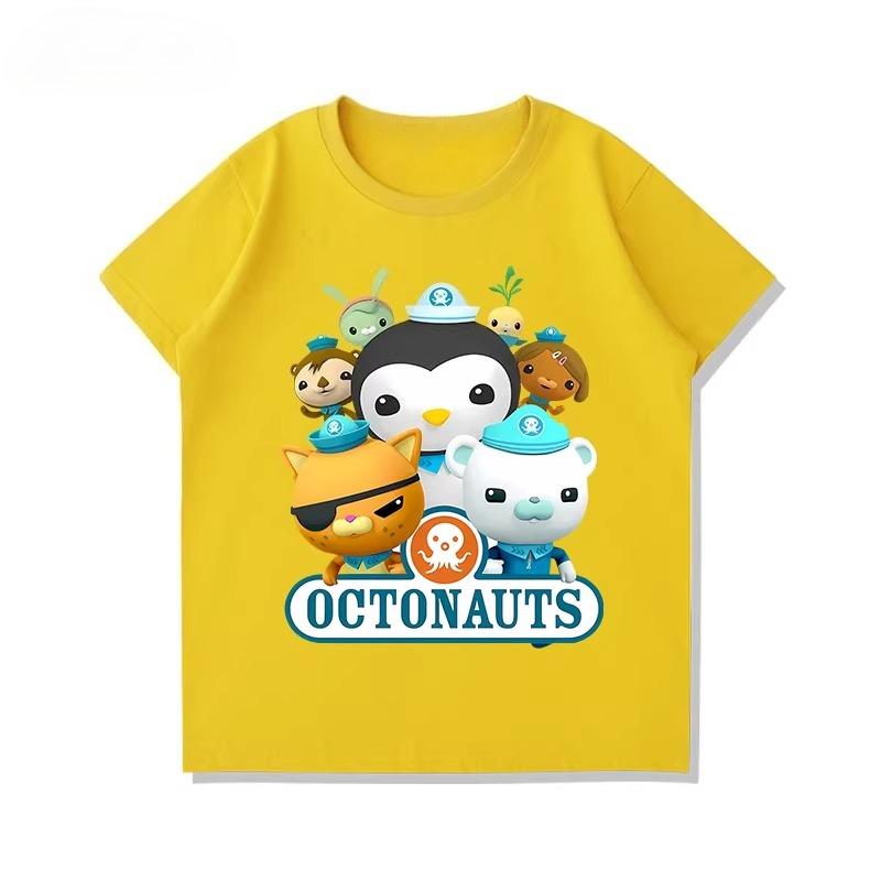 Potdemiel Octonauts Children's Pure Cotton T-Shirt, New Summer Style, Comfortable and Breathable Children's T-Shirt