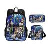 Fairy Tail Cartoon 3Pcs Set with Front Pocket Backpack+Shoulder Bags+Pencil Bag Student  Boys and Girls Best Gift  Stationery