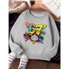 Unisex Kids Crewneck Sweatshirt For Over 4 Years Old Boys Girls Graffiti Ice Cream Donut Baseball Bat City Number 67 Print  Pullover For 4-12 Kids