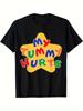 My Stomach Aches Graphic Unisex Tshirt Red Star Print Breathable Polyester Crew Neck Top Lightweight Daily Casual Tee Machine Washable Holiday Gift