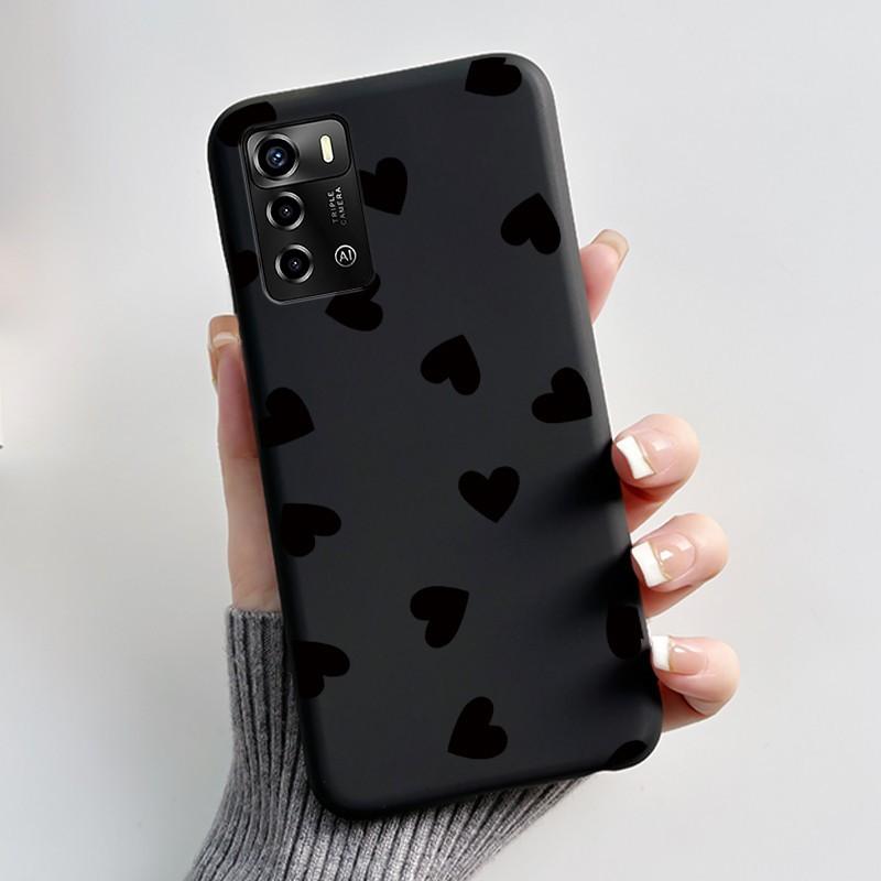 För ZTE Blade V40 Vita / V41 Smartphone Fodral Lyxigt Sött Kärleks Kanin Roligt Svart Skyddsskal Mjukt Silikon Skyddande Hölje