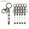 Lot de 5 porte-clés en alliage à perles, pour pendentifs, fabrication de bijoux, cadeaux