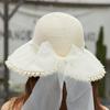 New eaves organza pearl bow mesh hat women's summer outdoor travel fashion versatile bucket hat