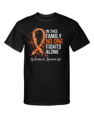In This Life Nobody Fights Alone Leukemia Awareness Ribbon Style Graphic Shirt