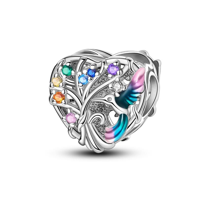Trendy Fashion Copper Metal Colorful Butterfly Dragonfly Hummingbird Spring Series Charm Bead Components Bead Components Compatible With Do It