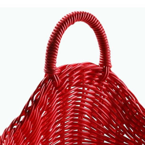 Storage Basket Breathable Minimalist Design Plastic Hanging Woven Rattan Basket for Home