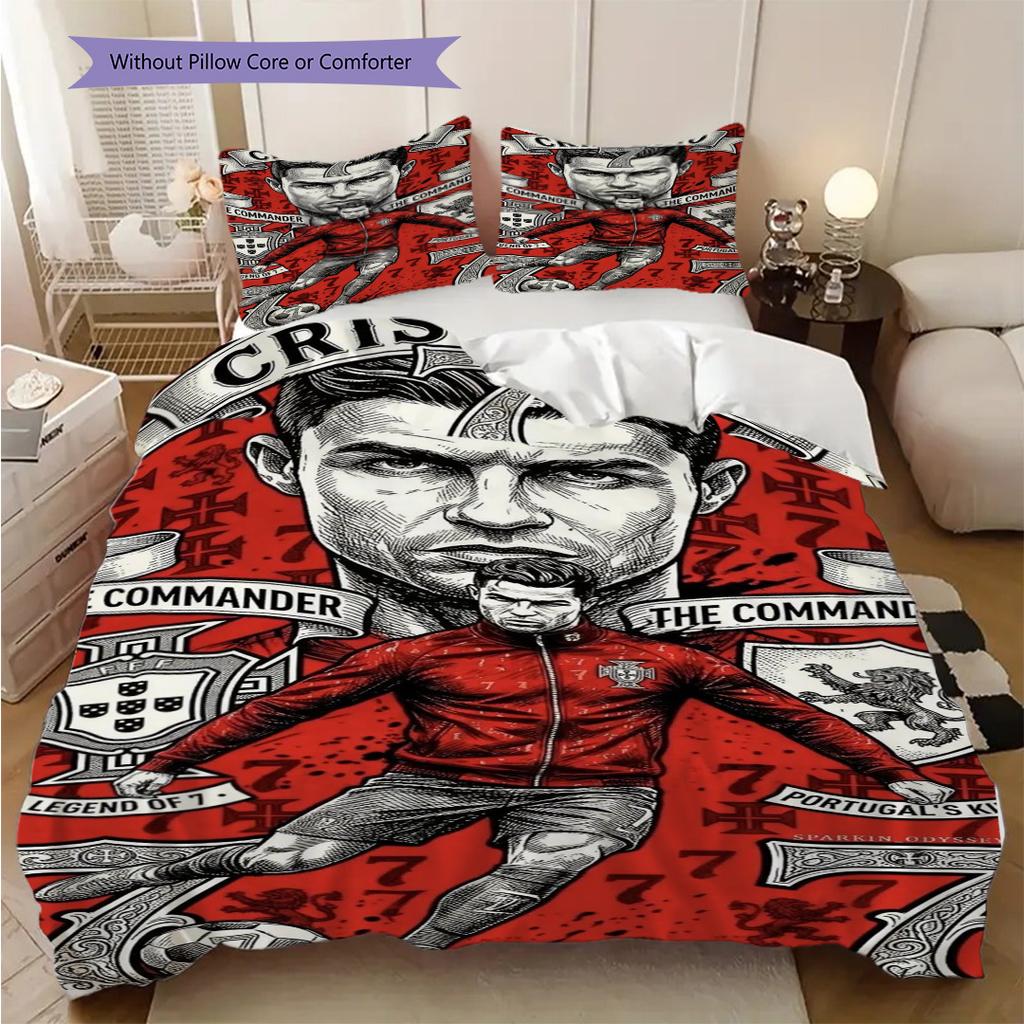 Ronaldo's Legacy Bedding (1 * Duvet Cover + 2 * Pillowcase, Without Core) Bedding Set Christmas Birthday Gift Soft and Comfortable