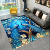 3D Exquisite Peacock Animal Area Rug,Carpet Rug for Home Living Room Bedroom Sofa Doormat Kitchen Decoration,Non-slip Floor Mats