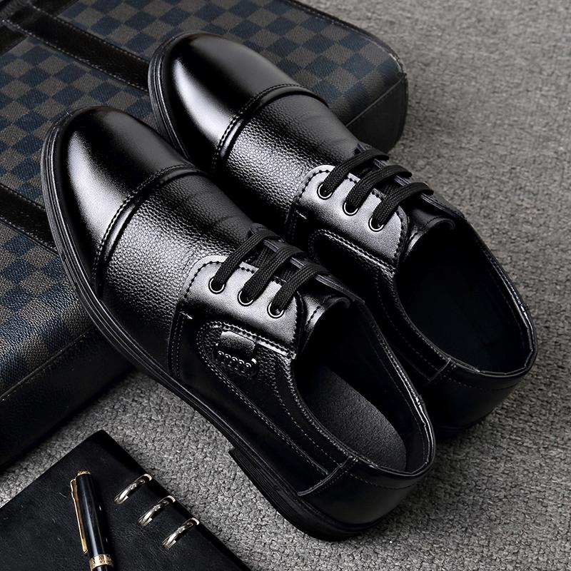 Leather Mens Dress Shoes Lace-Up Formal Men's Casual Shoes Luxury Business Shoes Non-slip Work Oxfords Shoes