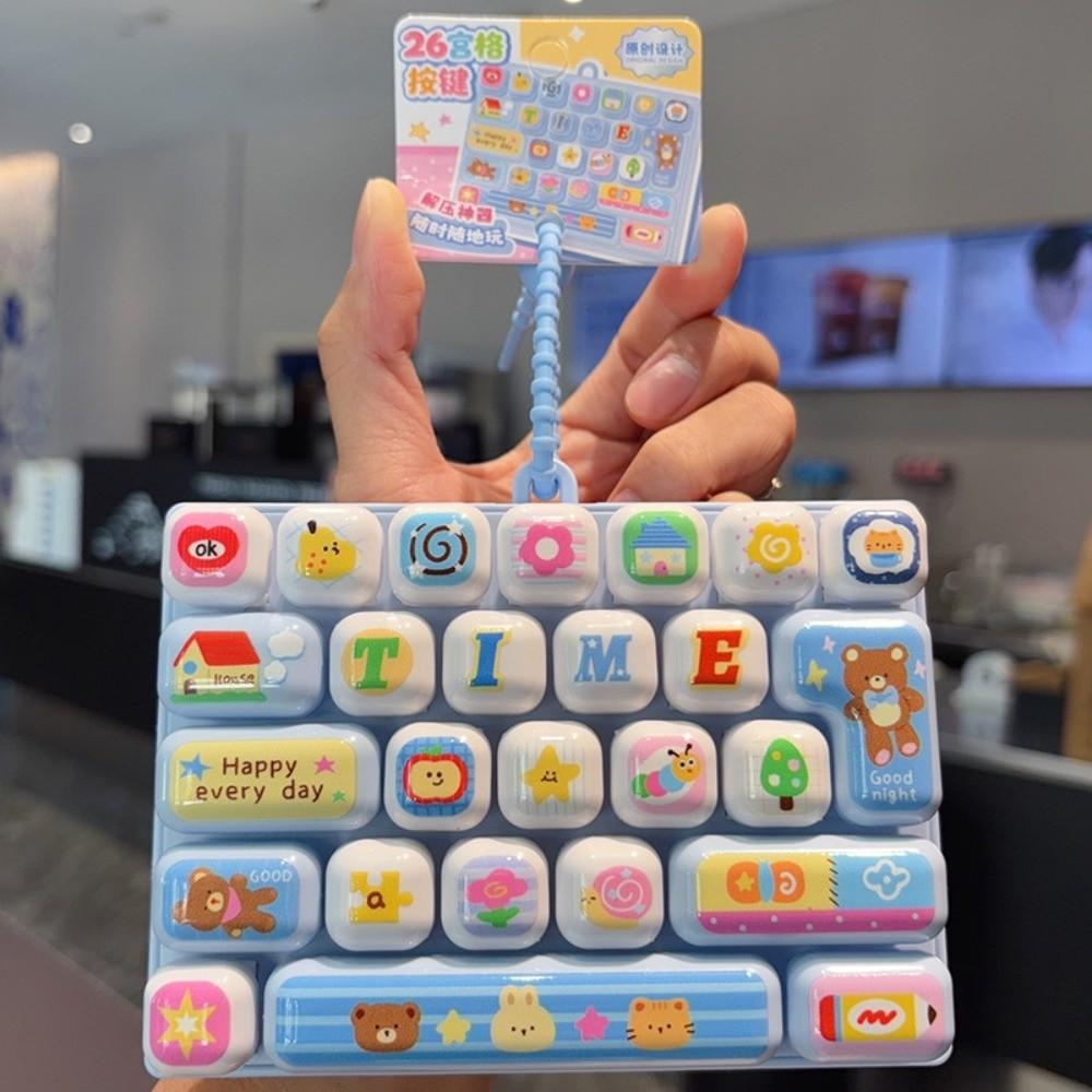 Clear Key Sounds Stress Relief Decompression Toy 26-key Keyboard Toy  Bag Ornament