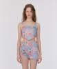Lupeulupeu Shirred Cover-Up Skirt [Bohemian Patchwork_Sky Blue]